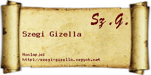 Szegi Gizella névjegykártya